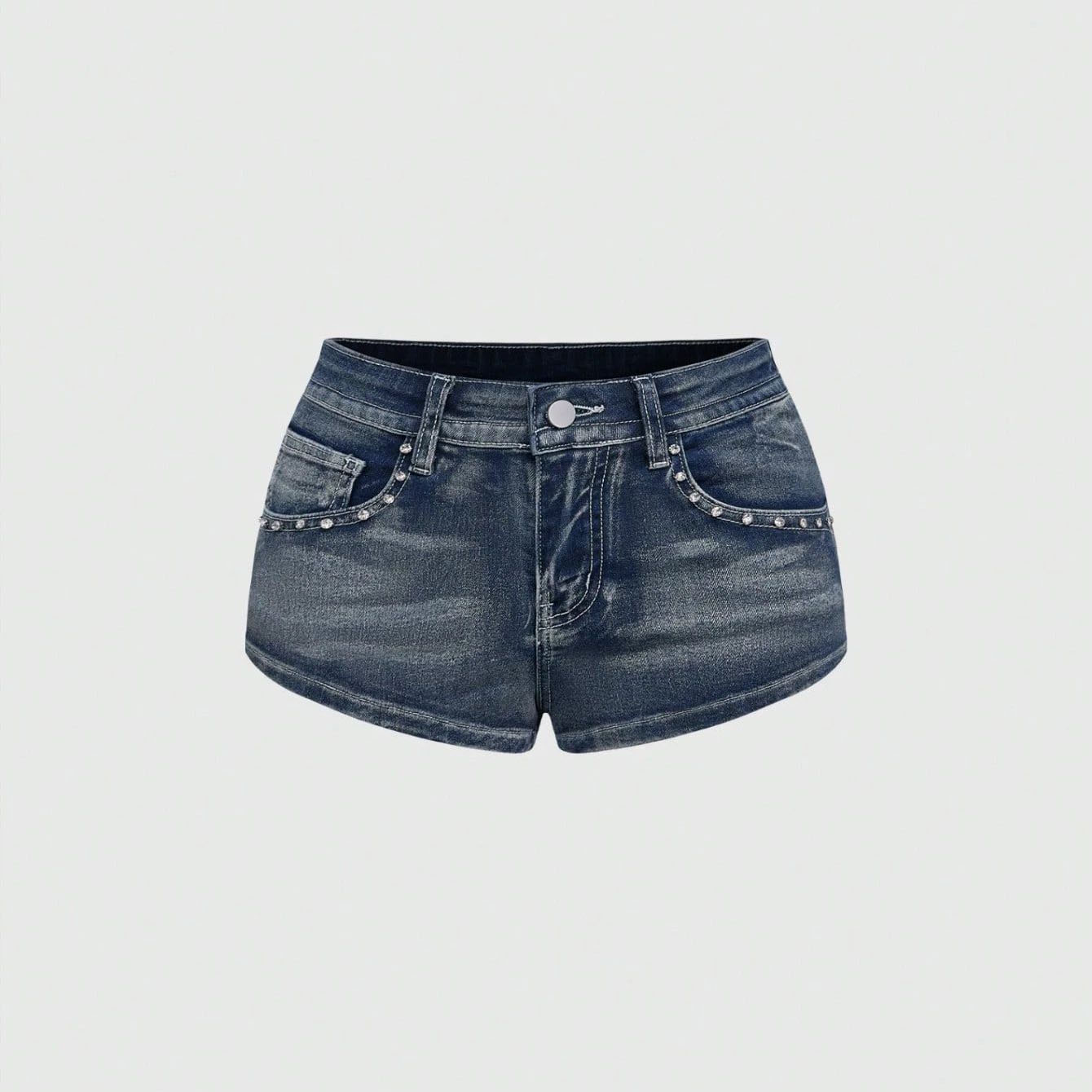 Street Fashion Jeans - Summer Rhinestone Embroidered Denim Shorts American