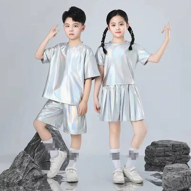 Street Fashion Boy - Boys and Girls Hip-hop Set Silver
