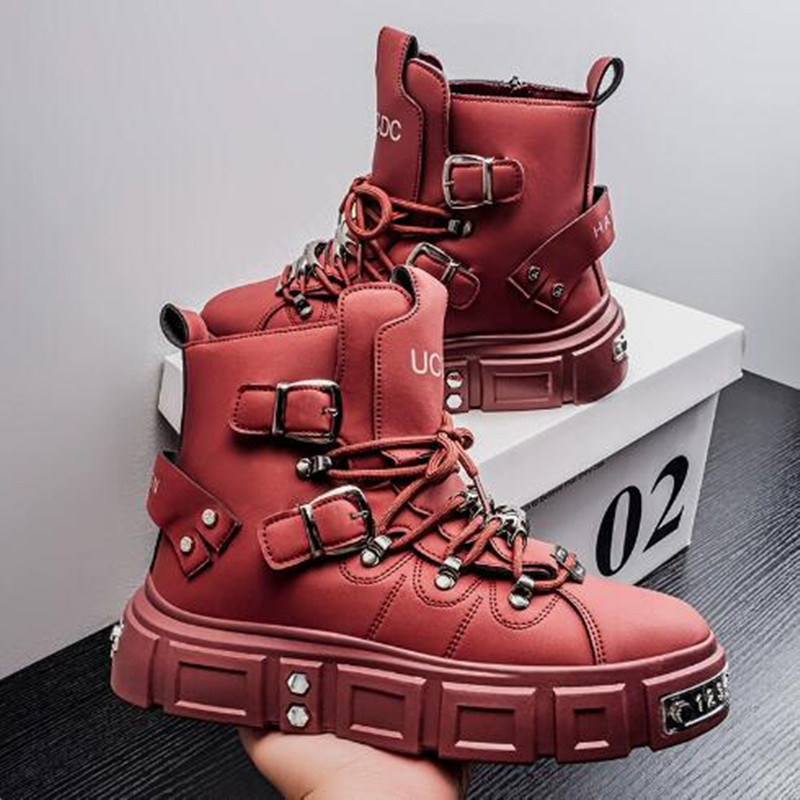 Street Fashion Luxury - Luxury Rivet Black High top Sneakers