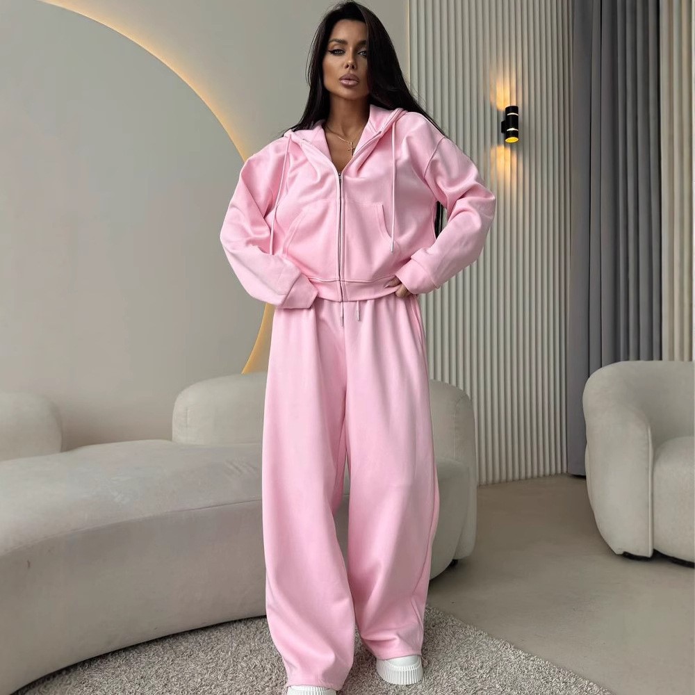 Street Fashion Hoodie - Women's Sports Suit Hooded Sweatshirt Tie