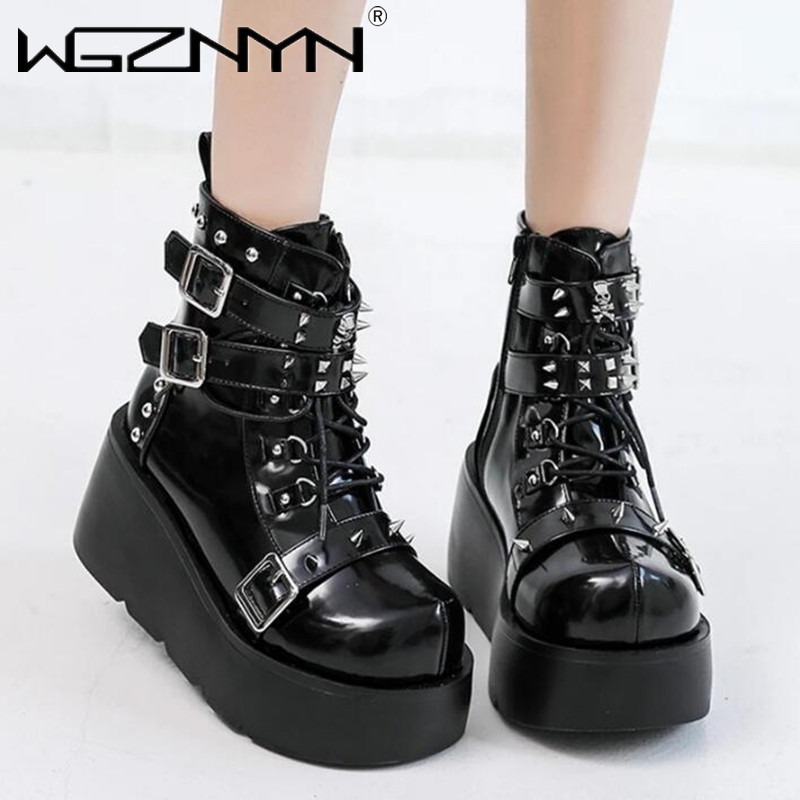 Street Fashion Punk - NEW Ladies Wedges High Heels Boots