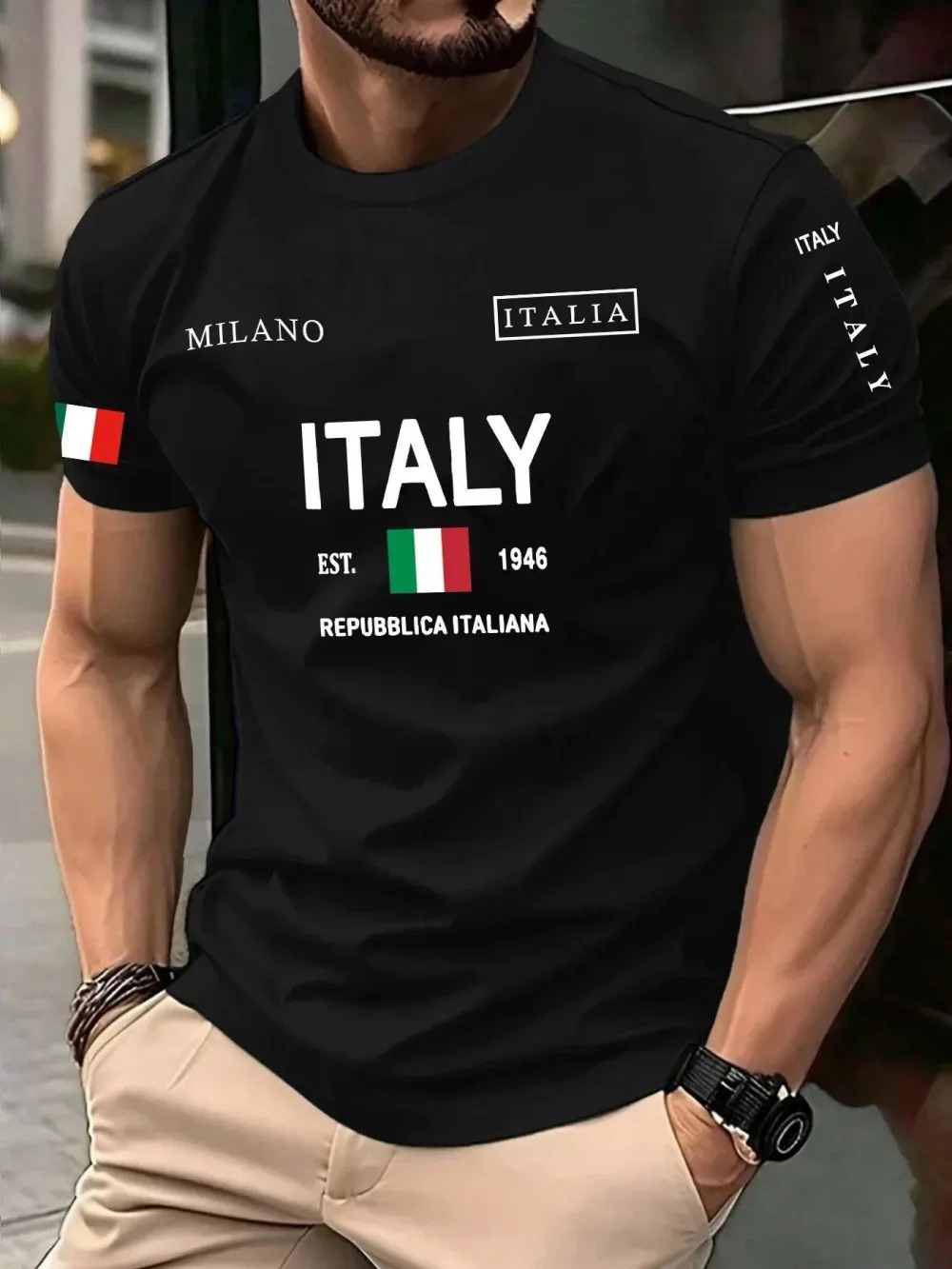Street Fashion Of Milan - European American Fashion Trend Milan Letter