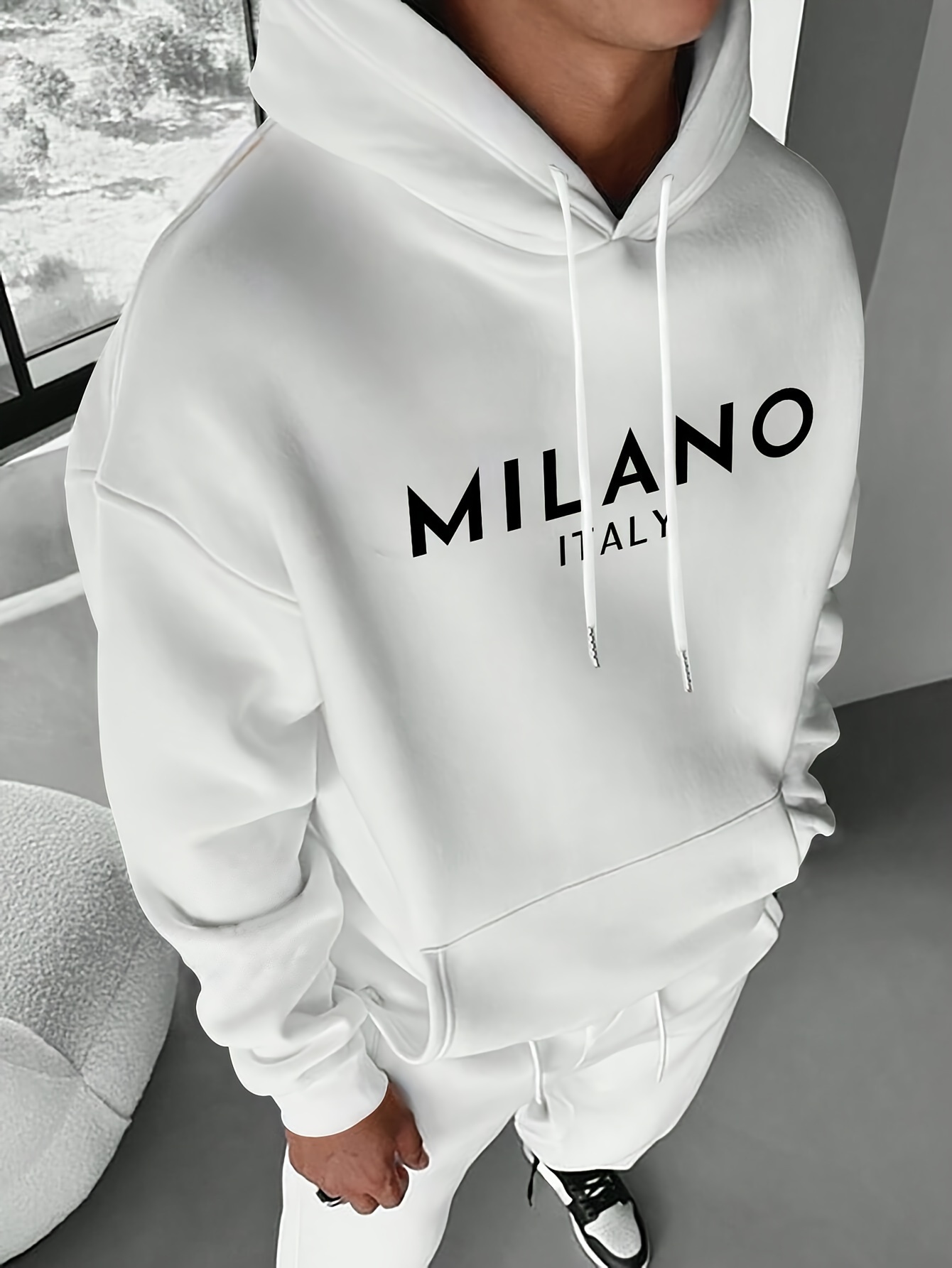 Street Fashion Of Milan - Milan Letter Men Women Hoodie Pullover