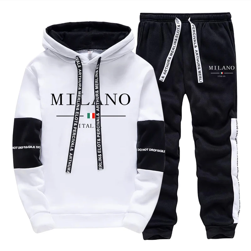Street Fashion Hoodie - Men's Set/Hoodie/Pants Italy Trendy Hoodie Sportswear
