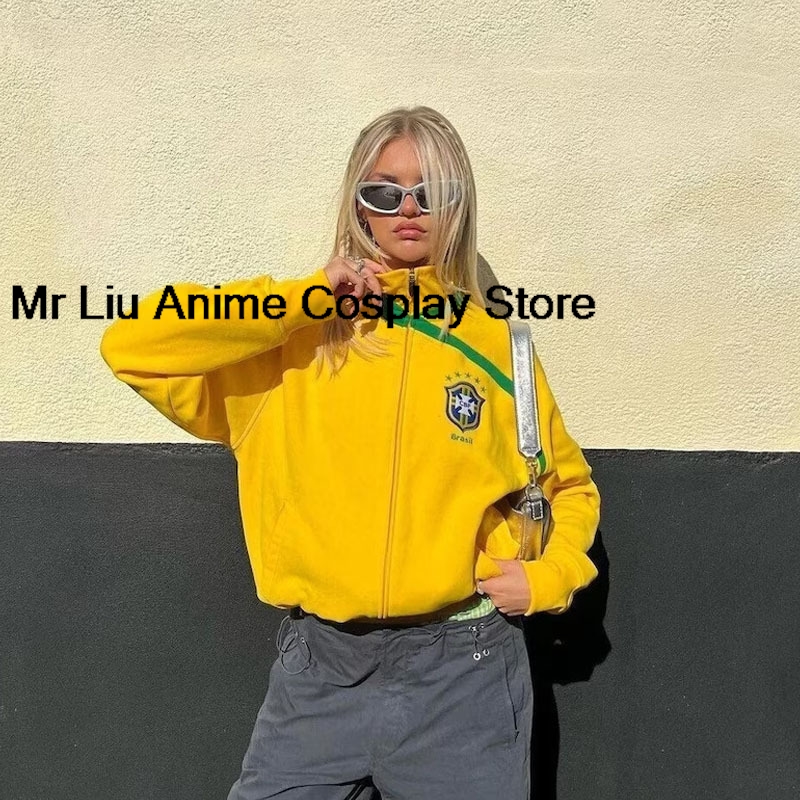 Street Fashion Brazil - Y2k Brasil Flag Jacket Retro Fashion