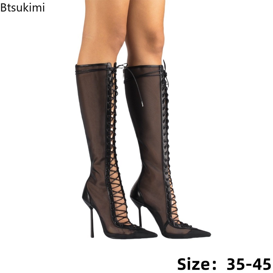 Street Fashion Luxury - New Sexy Transparent Mesh Lace Up