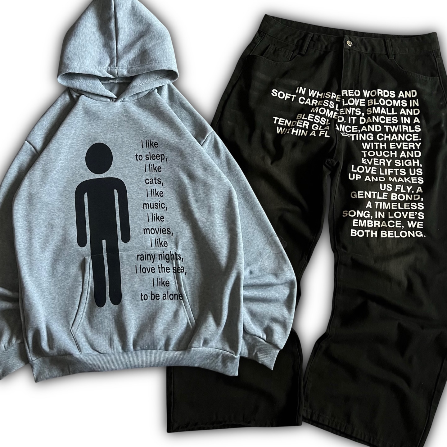 American Pattern Letter Jeans  - Street Fashion Hoodie review and price