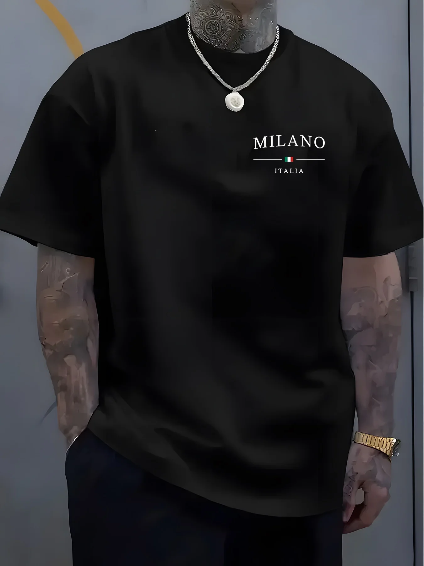 Milan ITALIA Print Men Women T - Street Fashion Of Milan review and price