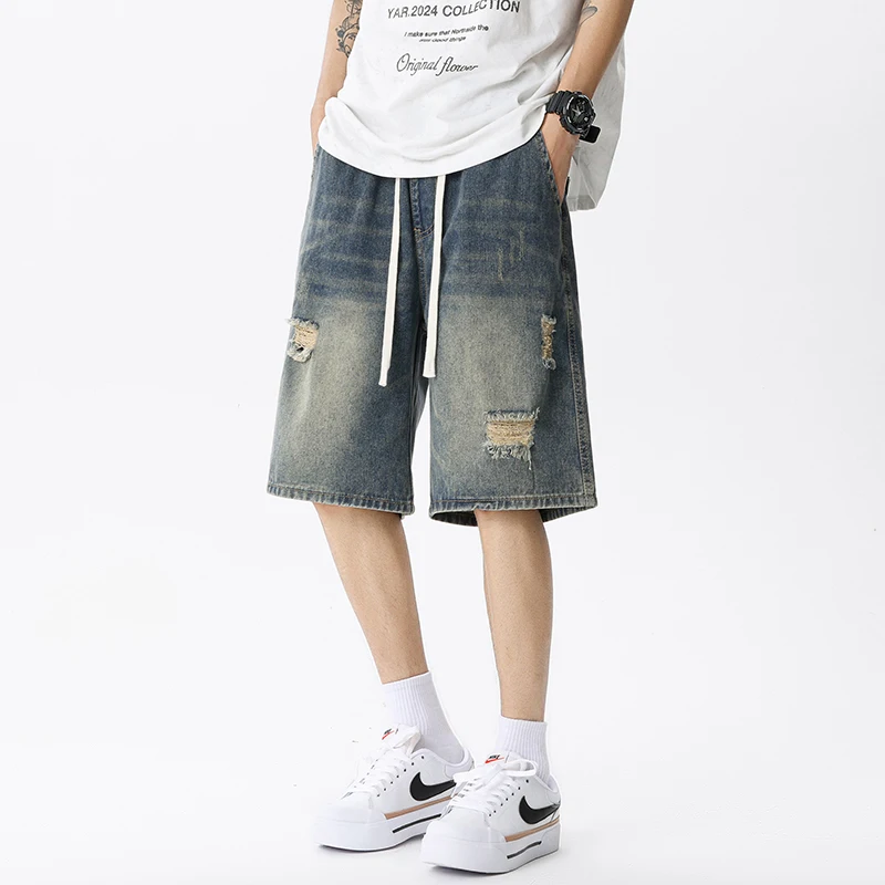 Summer Thin Denim Shorts Men's - Street Fashion Jeans review and price