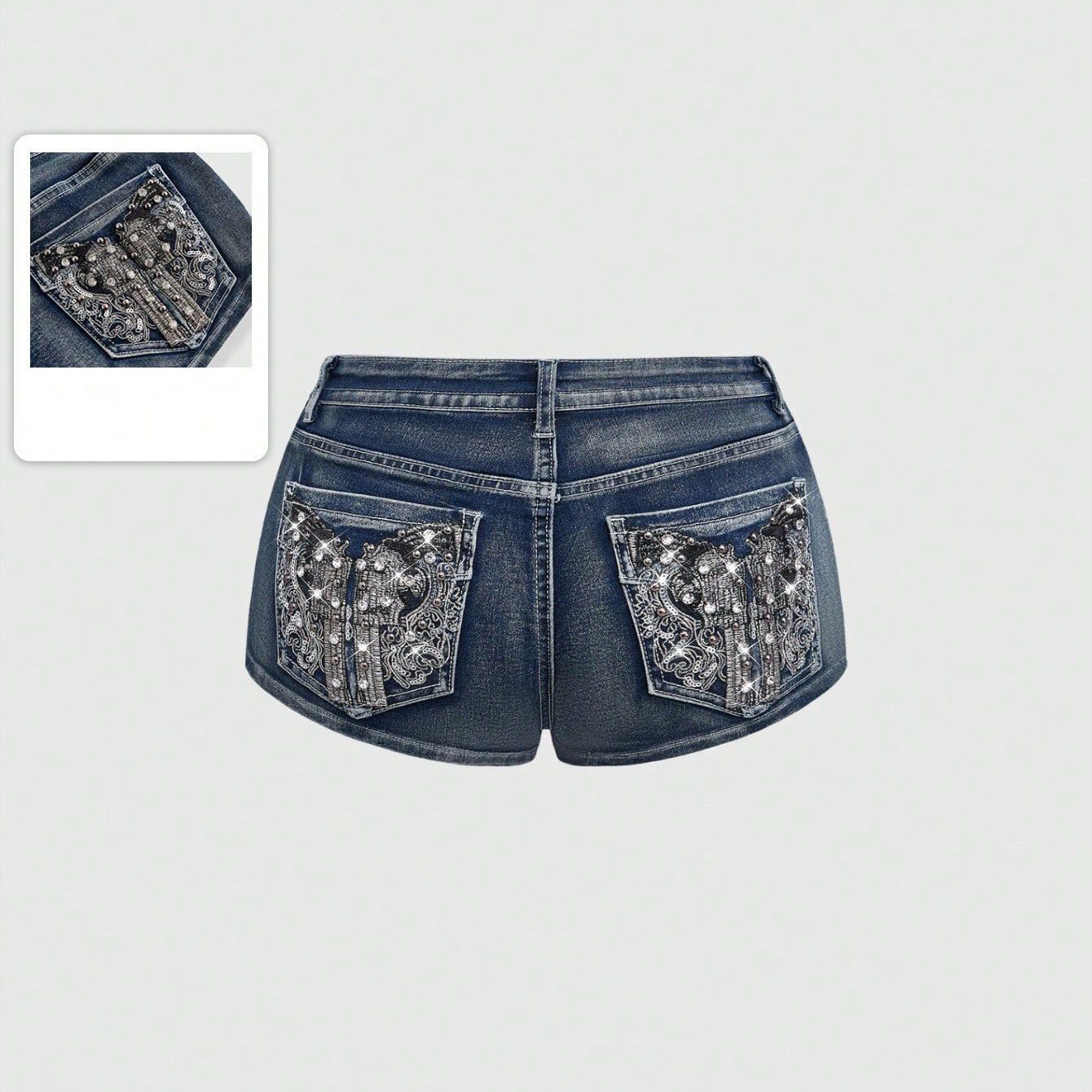 Summer Rhinestone Embroidered  - Street Fashion Jeans review and price
