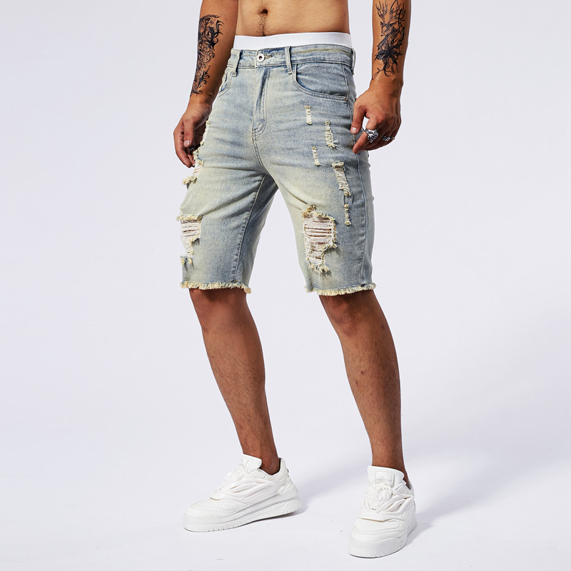 2025 Summer New Men's Ripped D - Street Fashion Jeans review and price