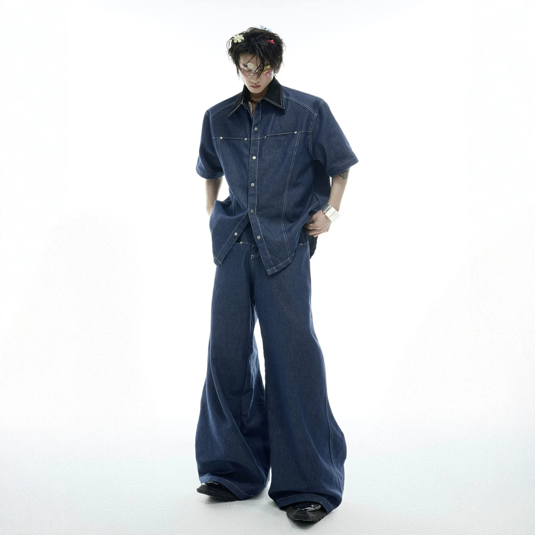 Summer Men's Denim Matching Se - Street Fashion Jeans review and price