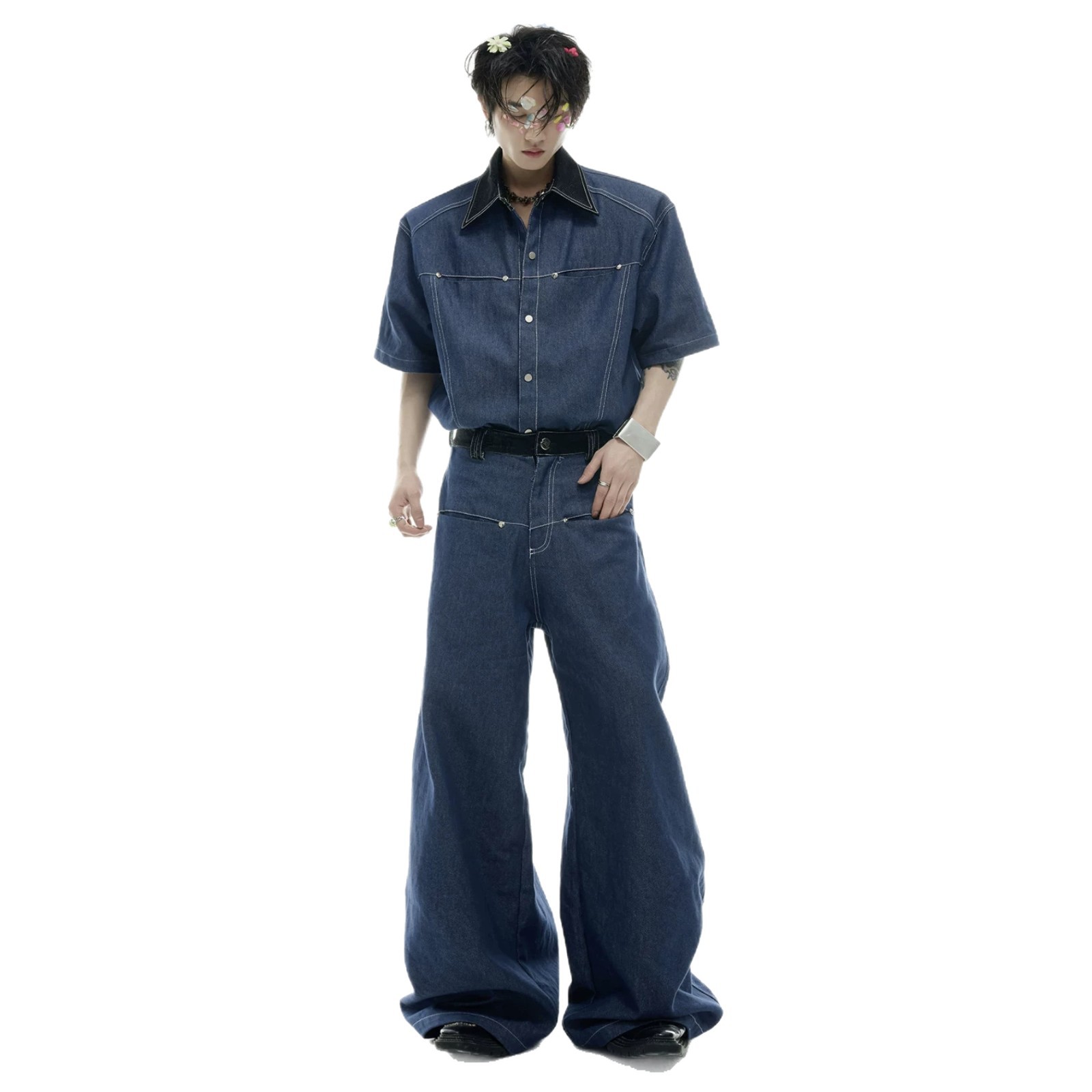 Summer Men's Denim Matching Se - Street Fashion Jeans review and price