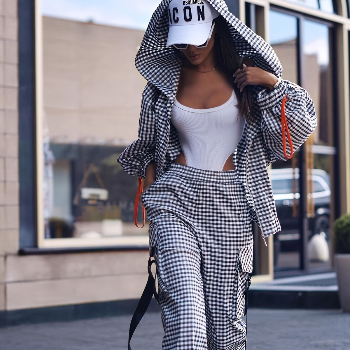 Spring Autumn Casual Plaid Pri - Street Fashion Hoodie review and price