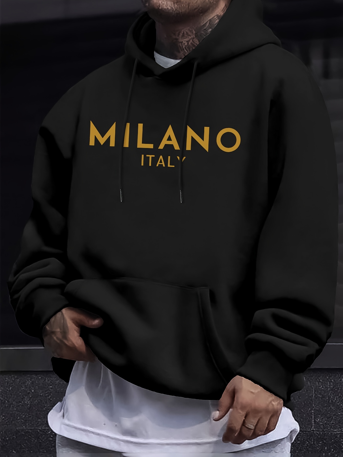 Milan Letter Men Women Hoodie  - Street Fashion Of Milan review and price