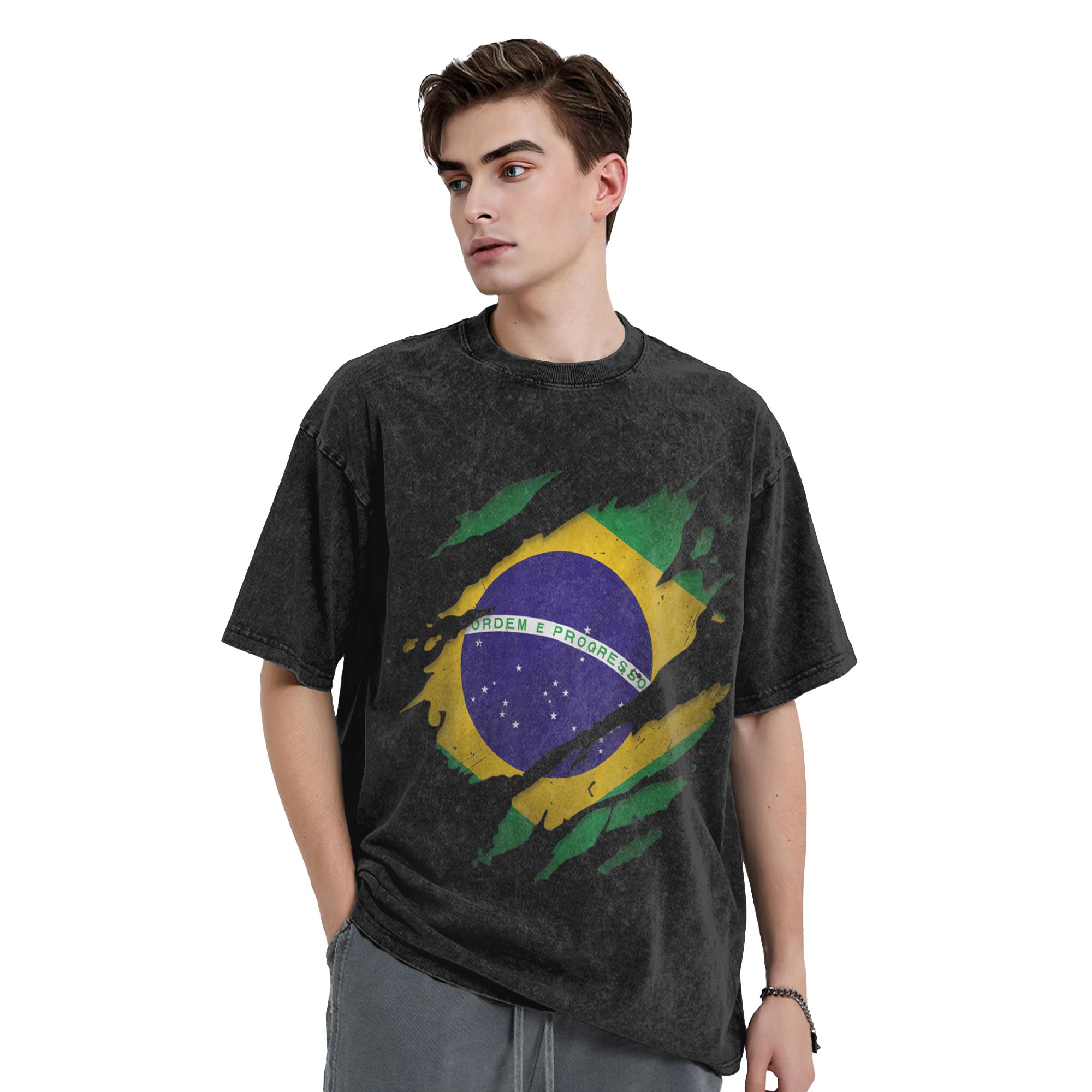 Brazil Brazilian Flag Washed T - Street Fashion Brazil review and price