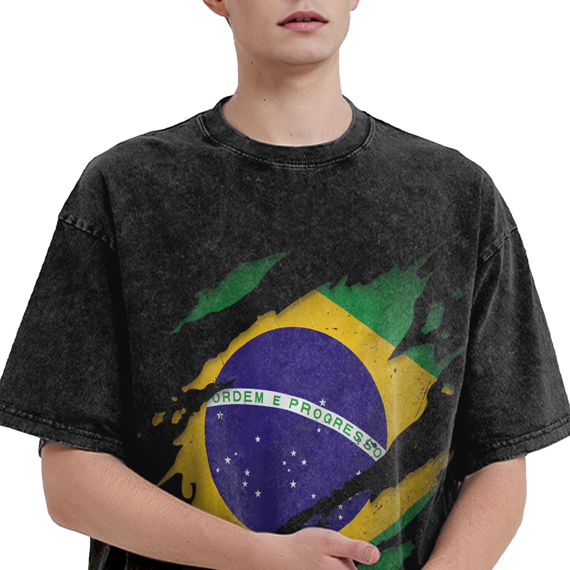 Brazil Brazilian Flag Washed T - Street Fashion Brazil review and price