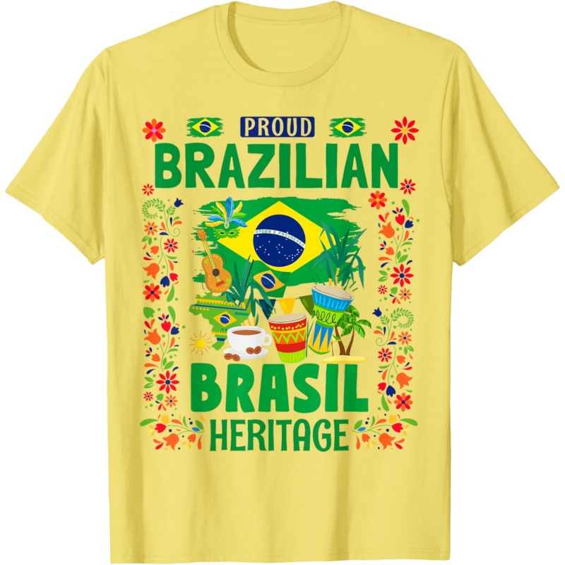 3D Printed Brazil Music T-Shir - Street Fashion Brazil review and price