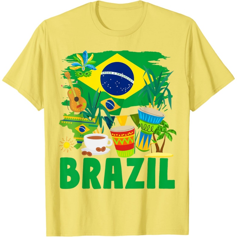 3D Printed Brazil Music T-Shir - Street Fashion Brazil review and price